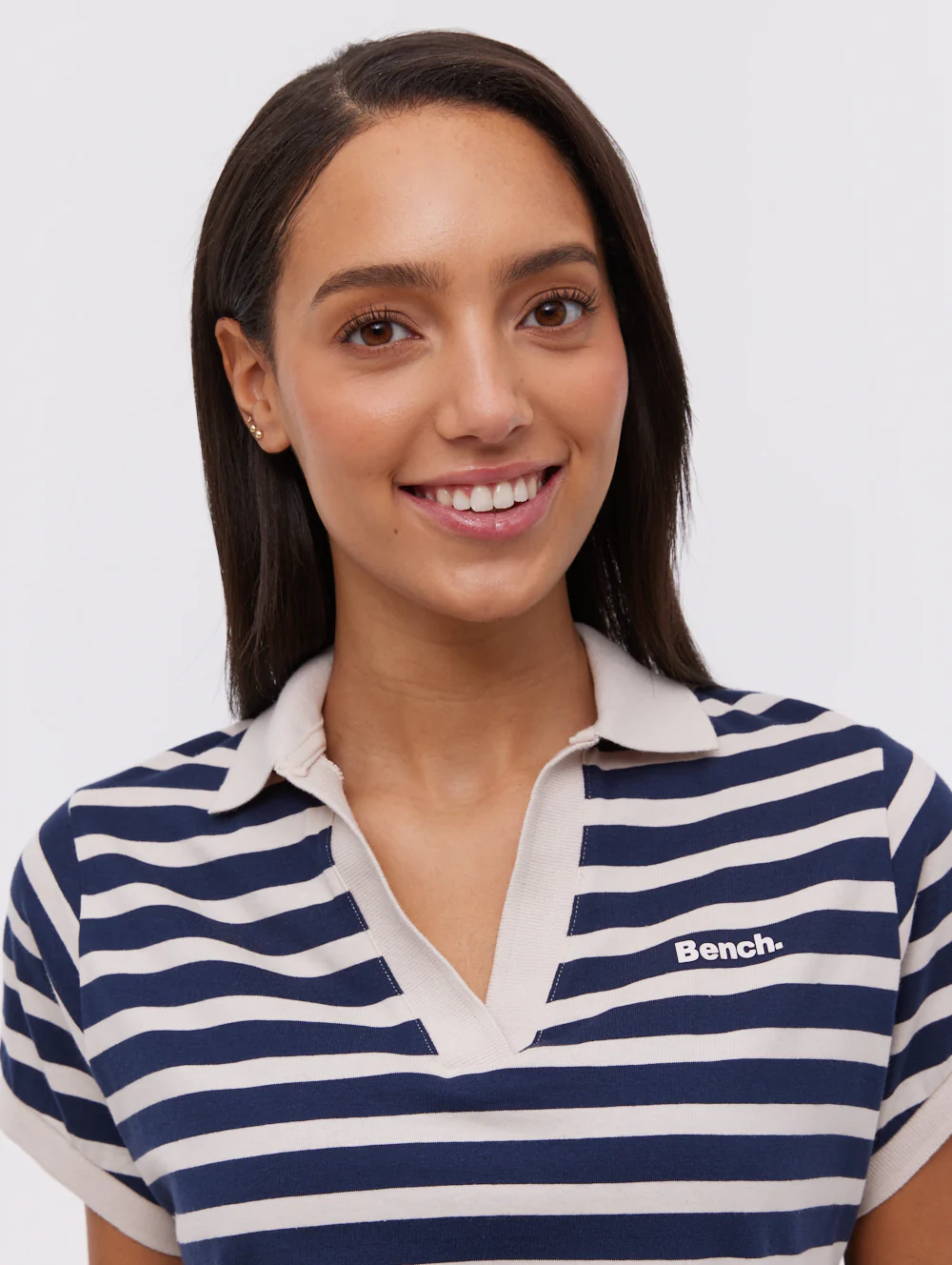 Orenda Stripe Polo Dress - Blue - Image 3