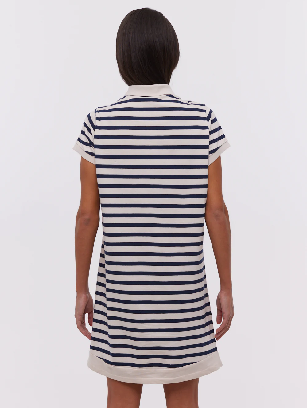 Orenda Stripe Polo Dress - White - Image 5