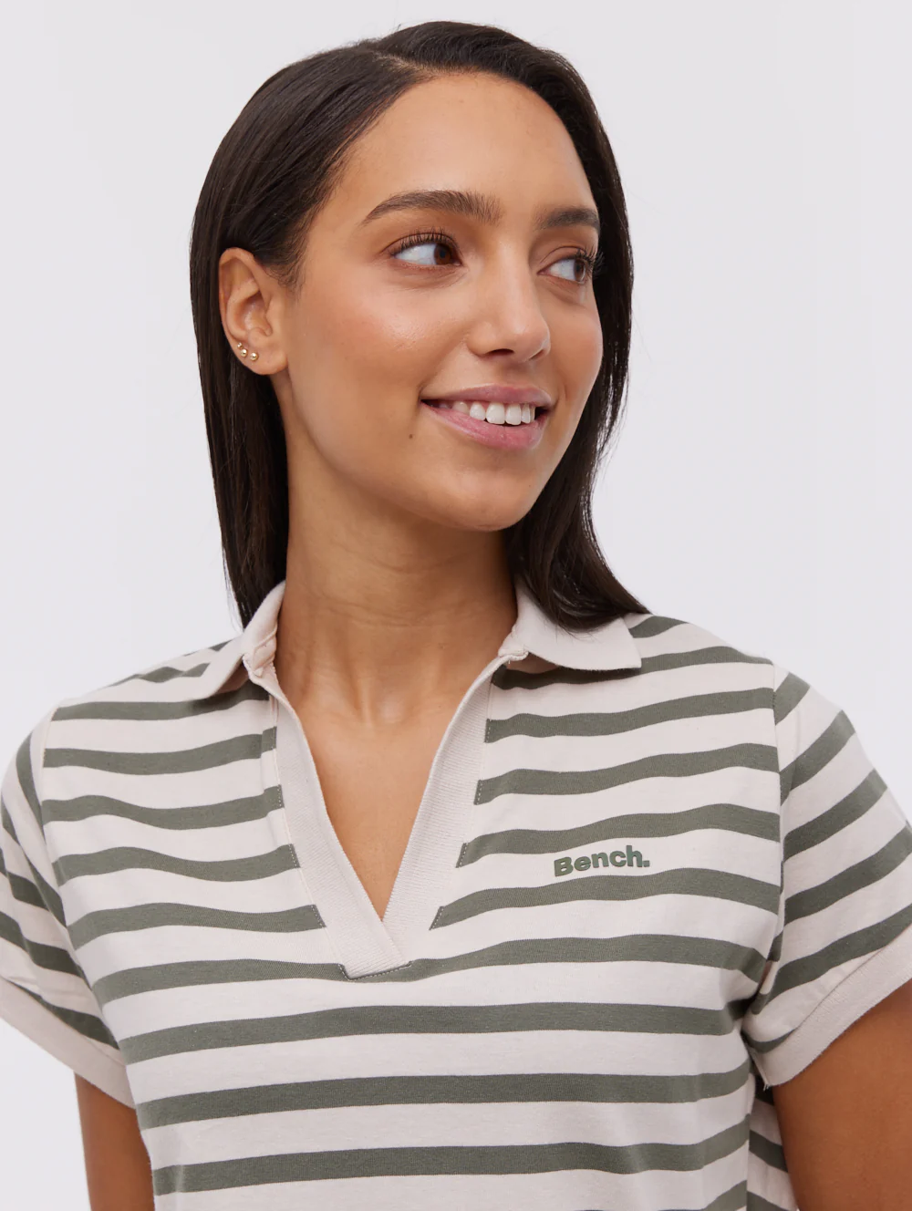 Orenda Stripe Polo Dress - Green - Image 3