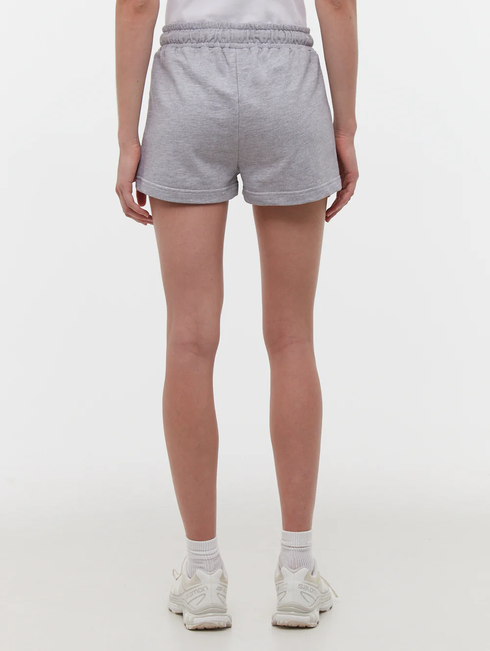 Phoebe Hip Logo Jogger Shorts - Grey - Image 5