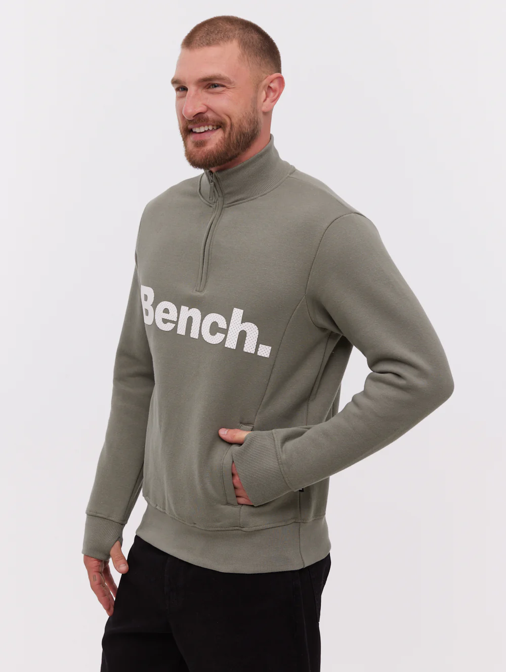Plinth Funnel Neck Sweatshirt - Green - Image 4