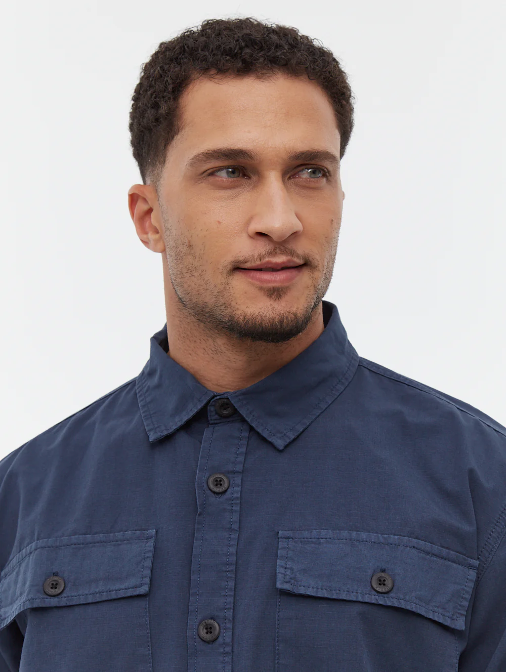 Posima Chest Pocket Long Sleeve Shirt - Blue - Image 3