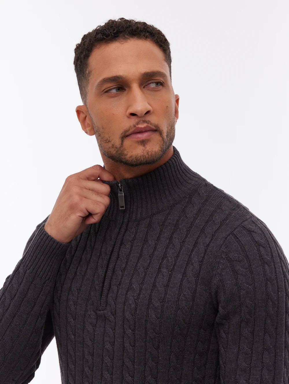Rasola Quarter-Zip Sweater - Grey - Image 2