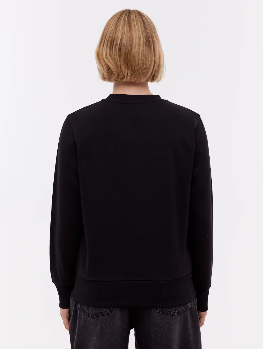 Reana Tonal Logo Crew Neck - Black - Image 3