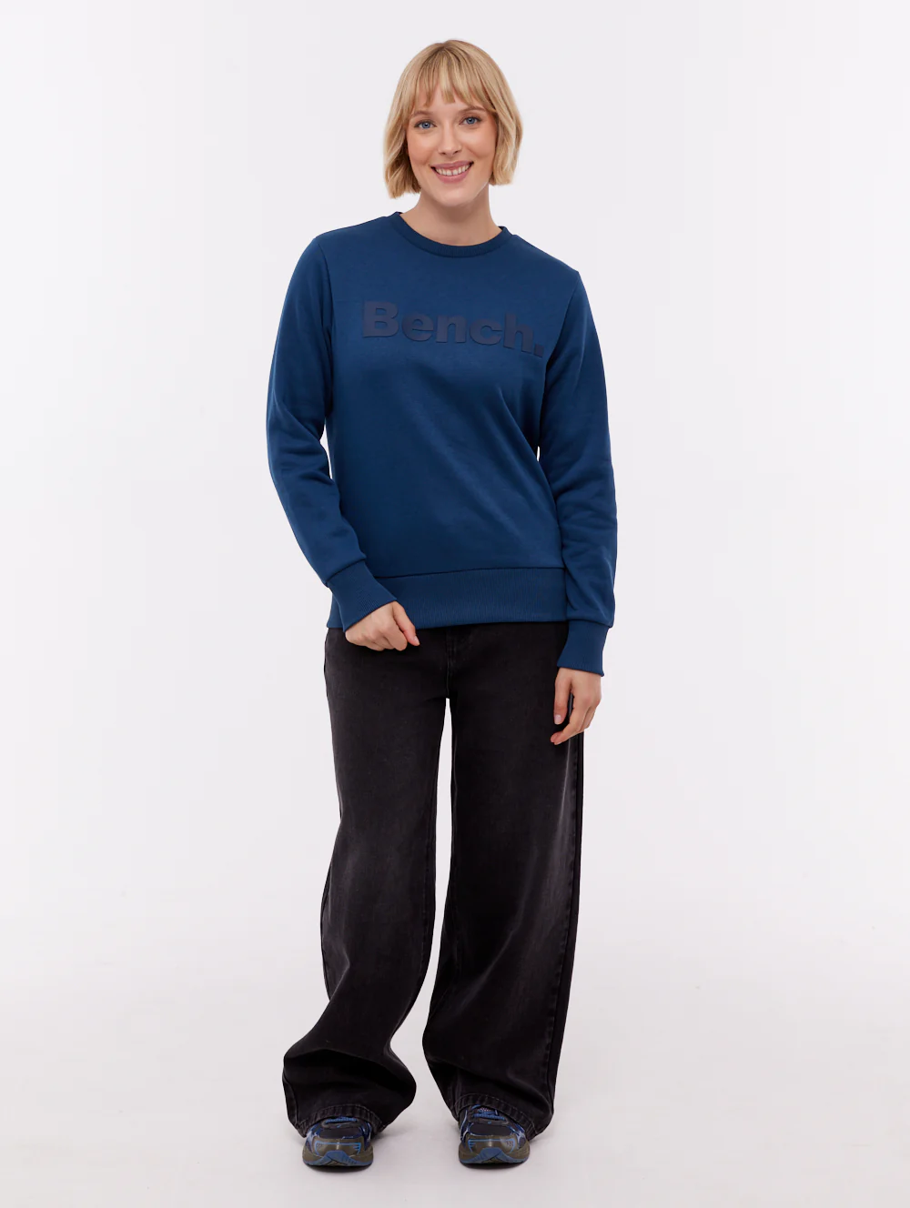 Reana Tonal Logo Crew Neck - Blue - Image 2