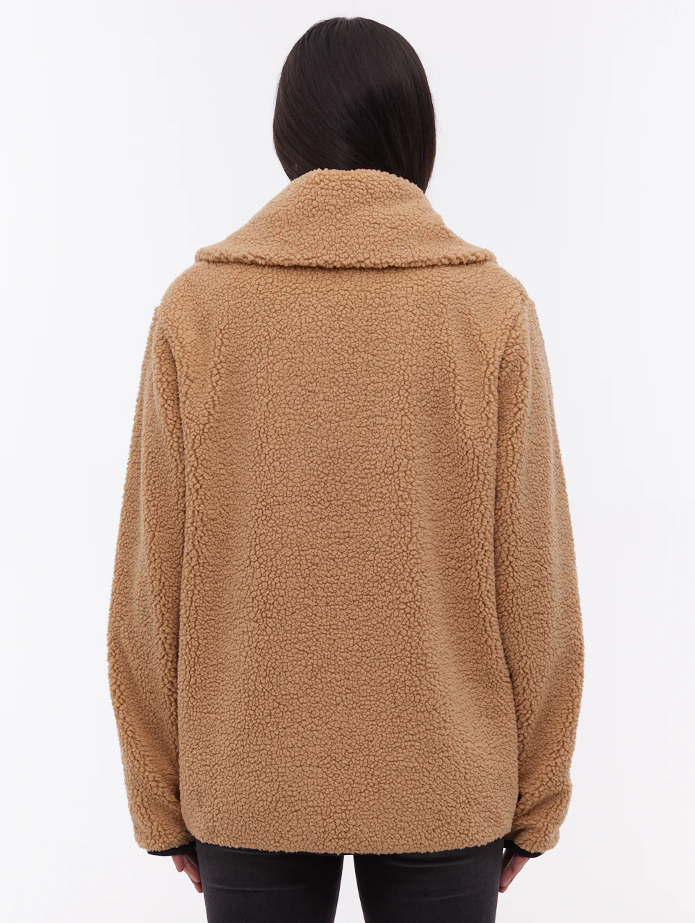 Riah Funnel-Neck Zip-Up - Beige - Image 4
