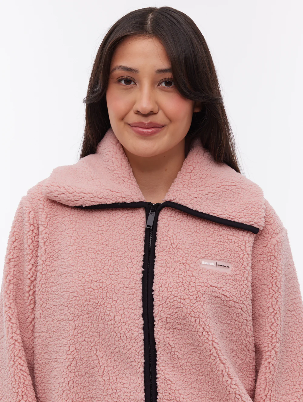 Riah Funnel-Neck Zip-Up - Pink - Image 2