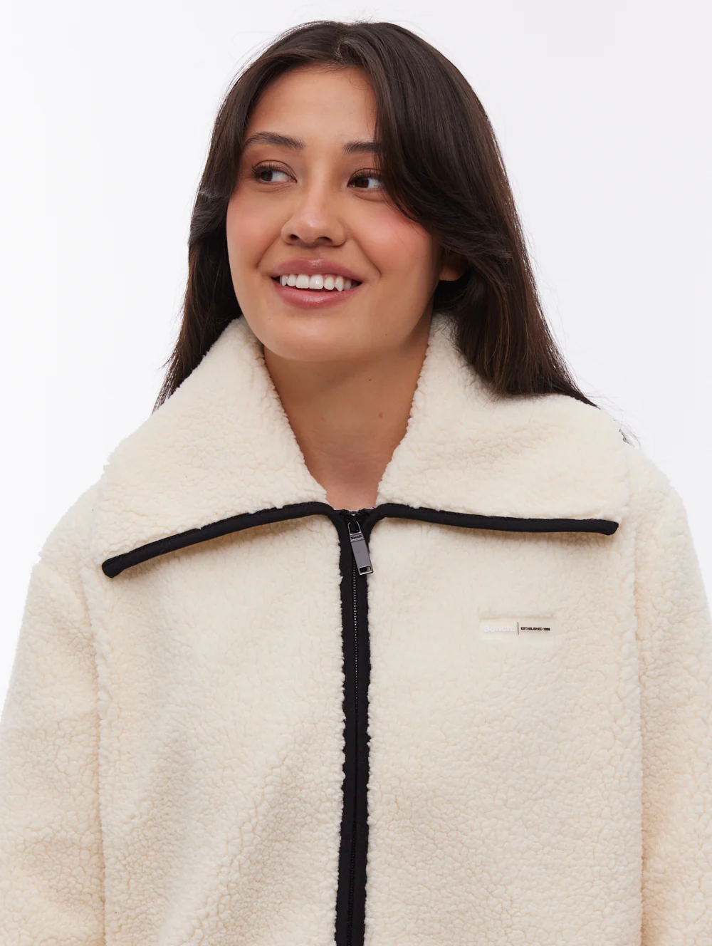 Riah Funnel-Neck Zip-Up - White - Image 2