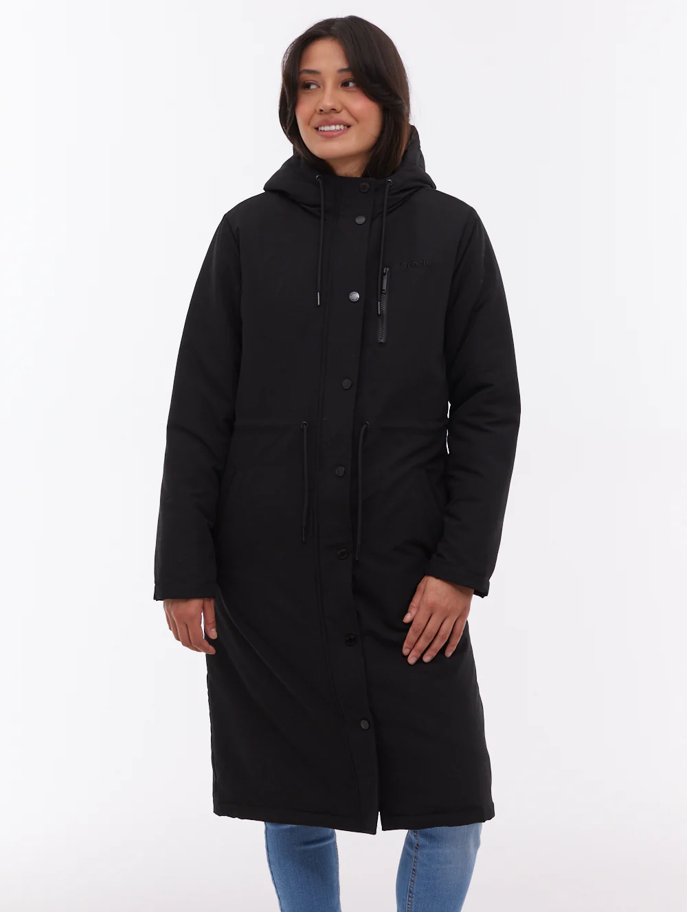 Sari Hooded Midi Parka - Black