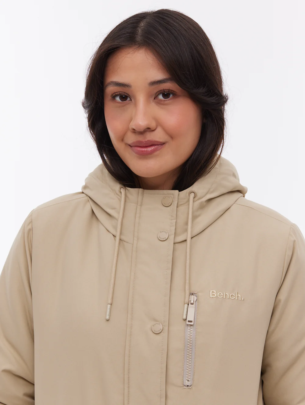 Sari Hooded Midi Parka - Beige - Image 3