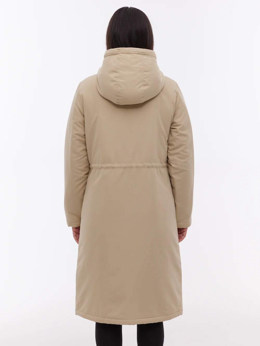 Sari Hooded Midi Parka - Beige - Image 4