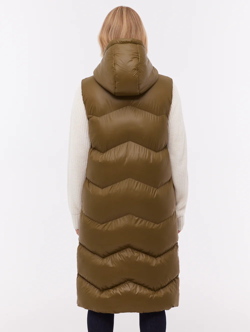 Saz Longline Hooded Vest - Green - Image 6