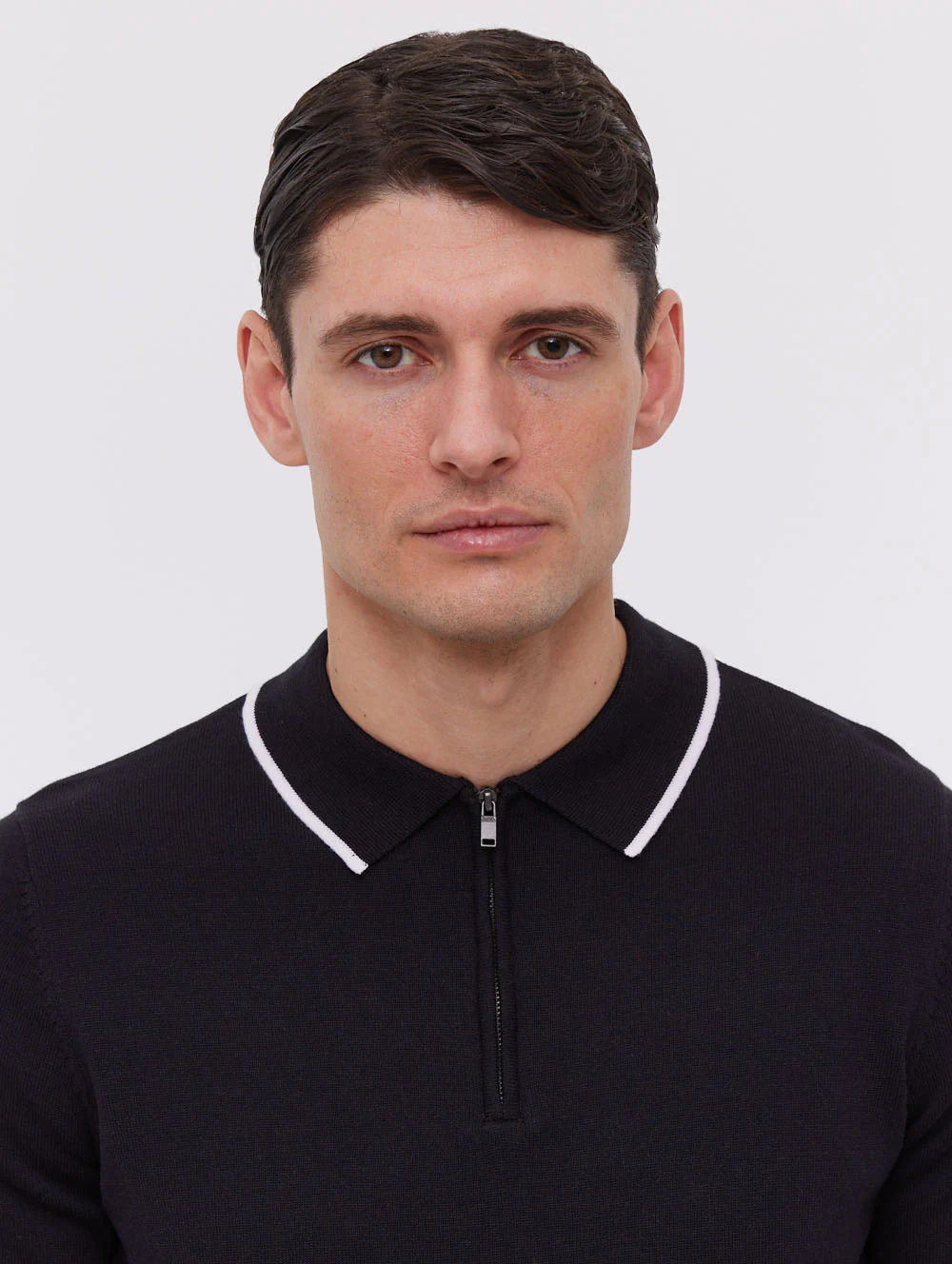 Settio Knit Polo Shirt - Black - Image 3