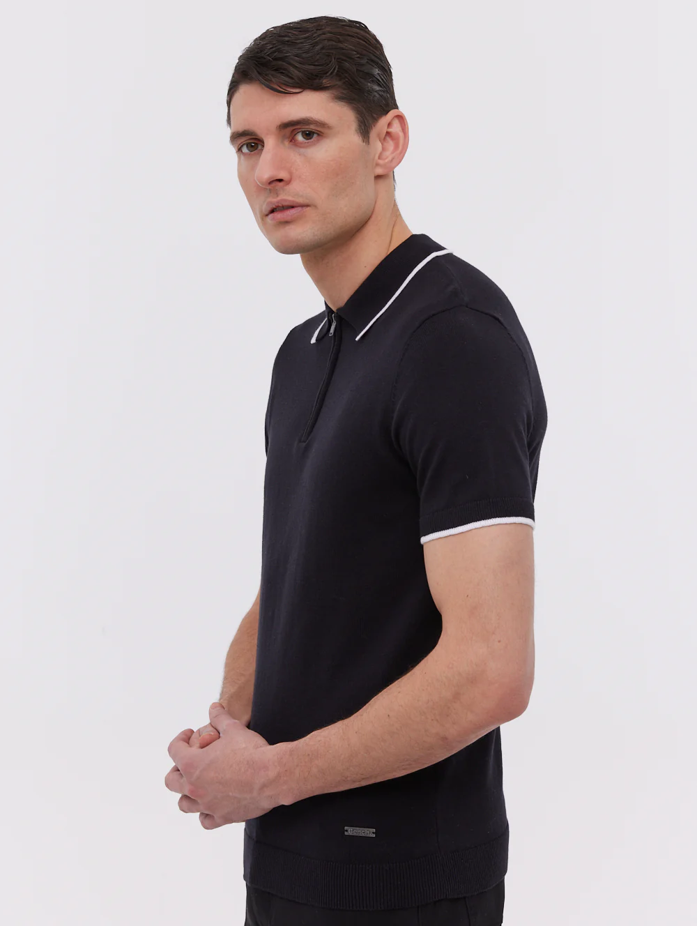 Settio Knit Polo Shirt - Black - Image 4