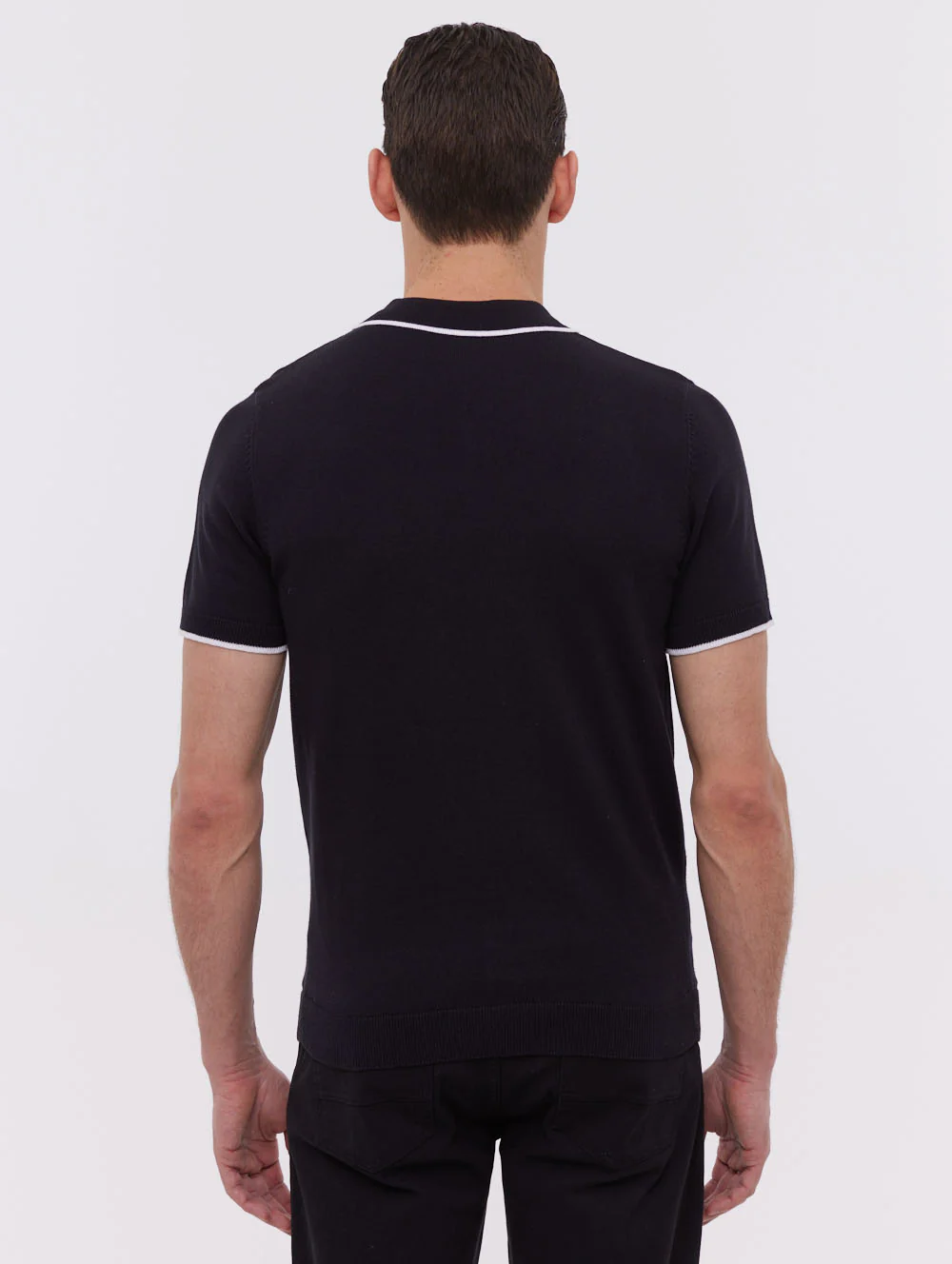 Settio Knit Polo Shirt - Black - Image 5
