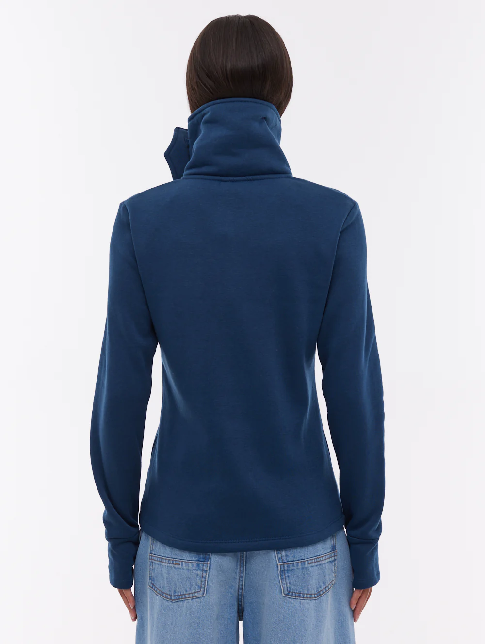 Sheli Wrap-Neck Zip-Up - Blue - Image 3