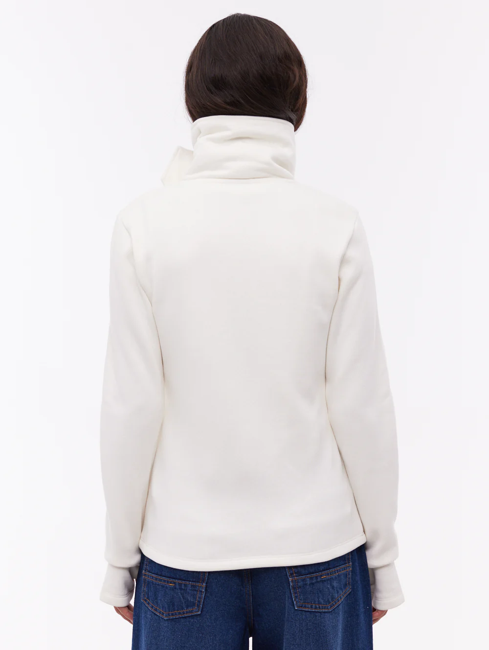 Sheli Wrap-Neck Zip-Up - White - Image 3