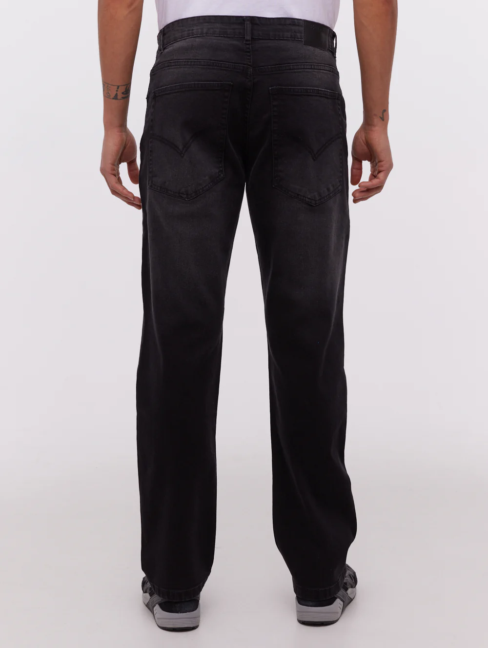 Stuart Straight Leg Jeans - Washed Black - Image 5