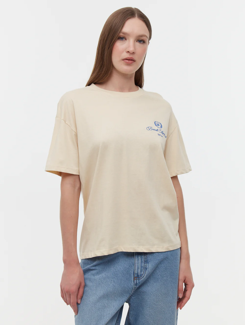 Taja Script Graphic T-Shirt - Beige