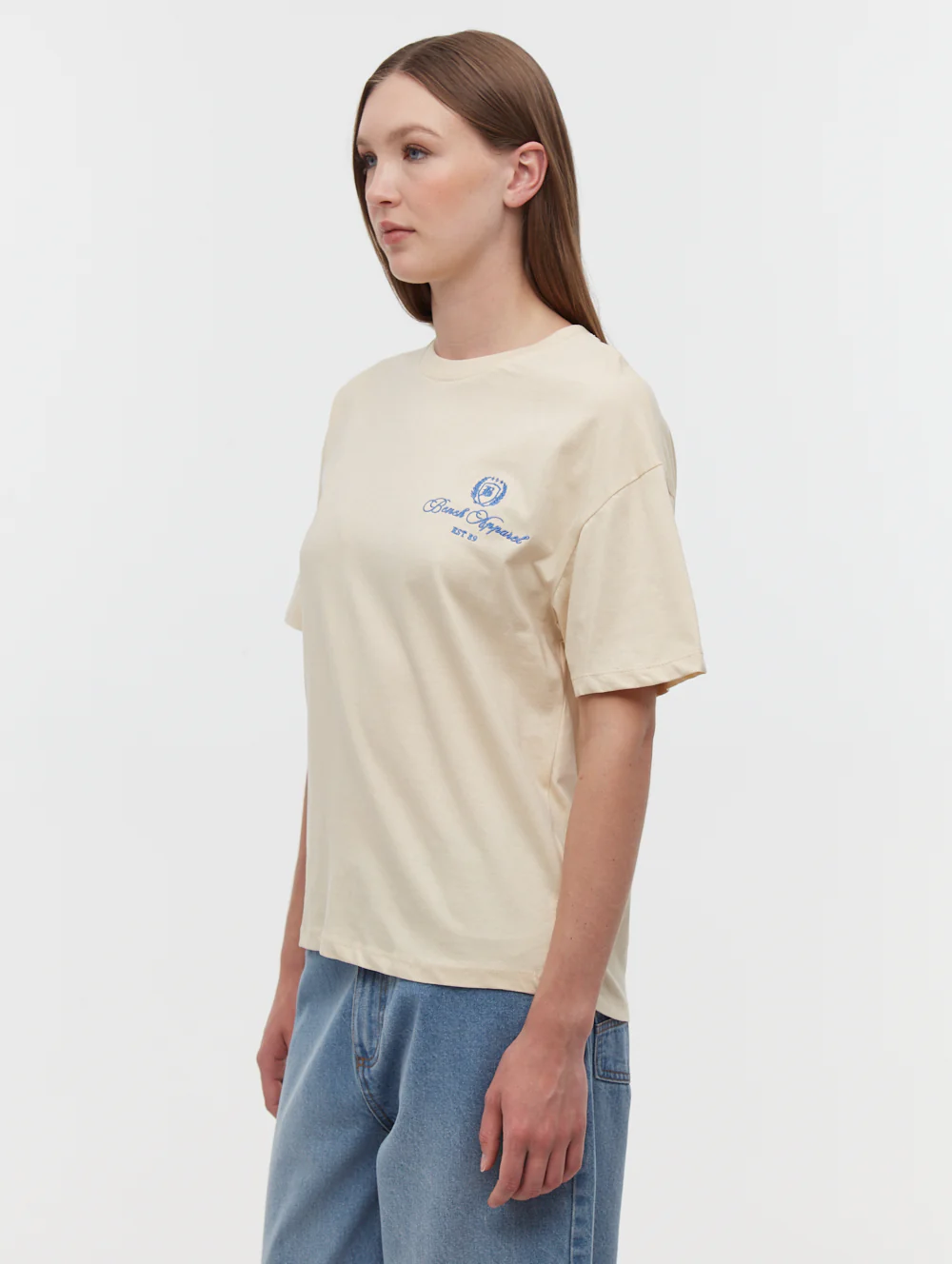 Taja Script Graphic T-Shirt - Beige - Image 5