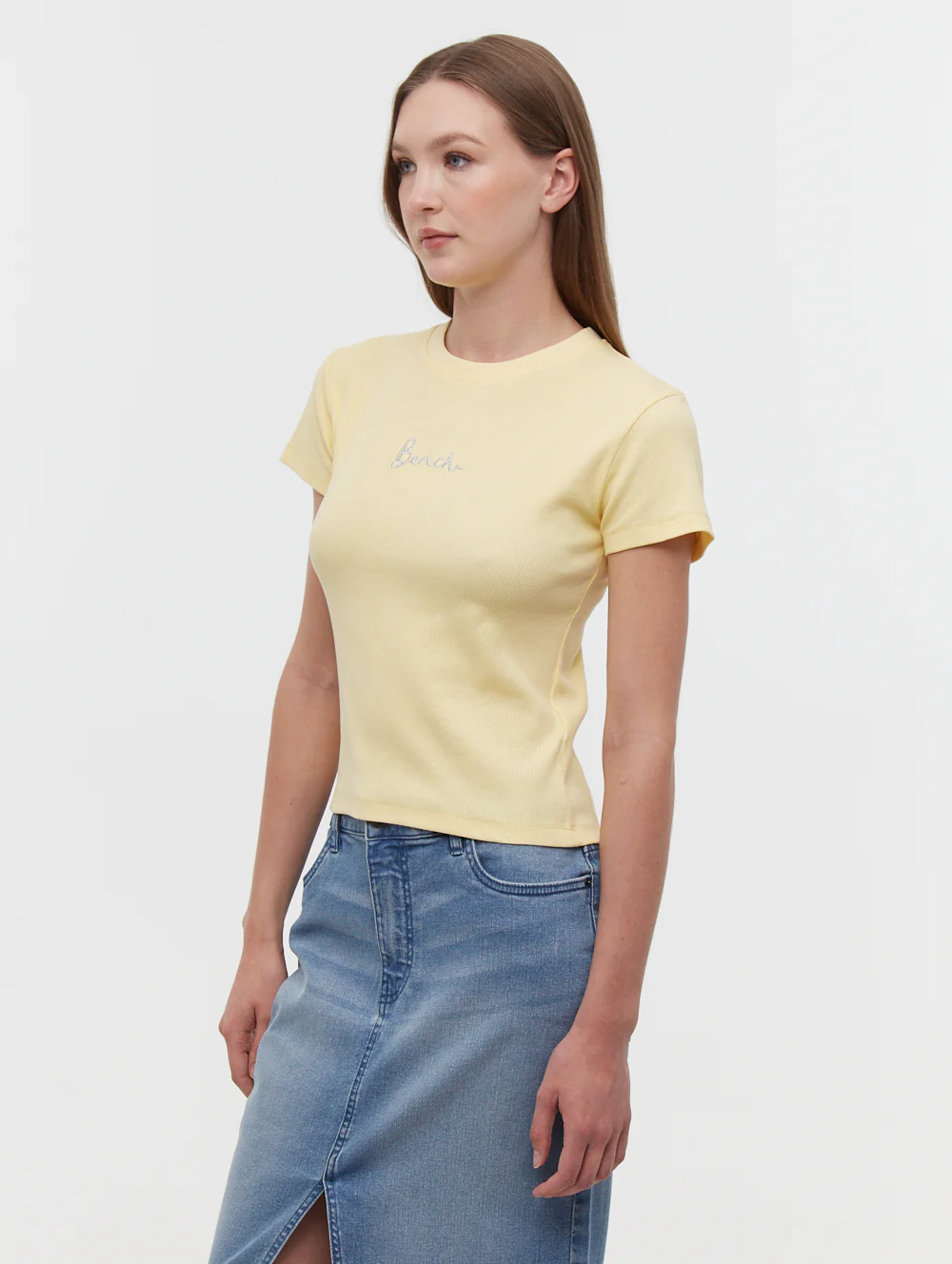 Tarryn Script Emblem T-Shirt - Yellow - Image 4