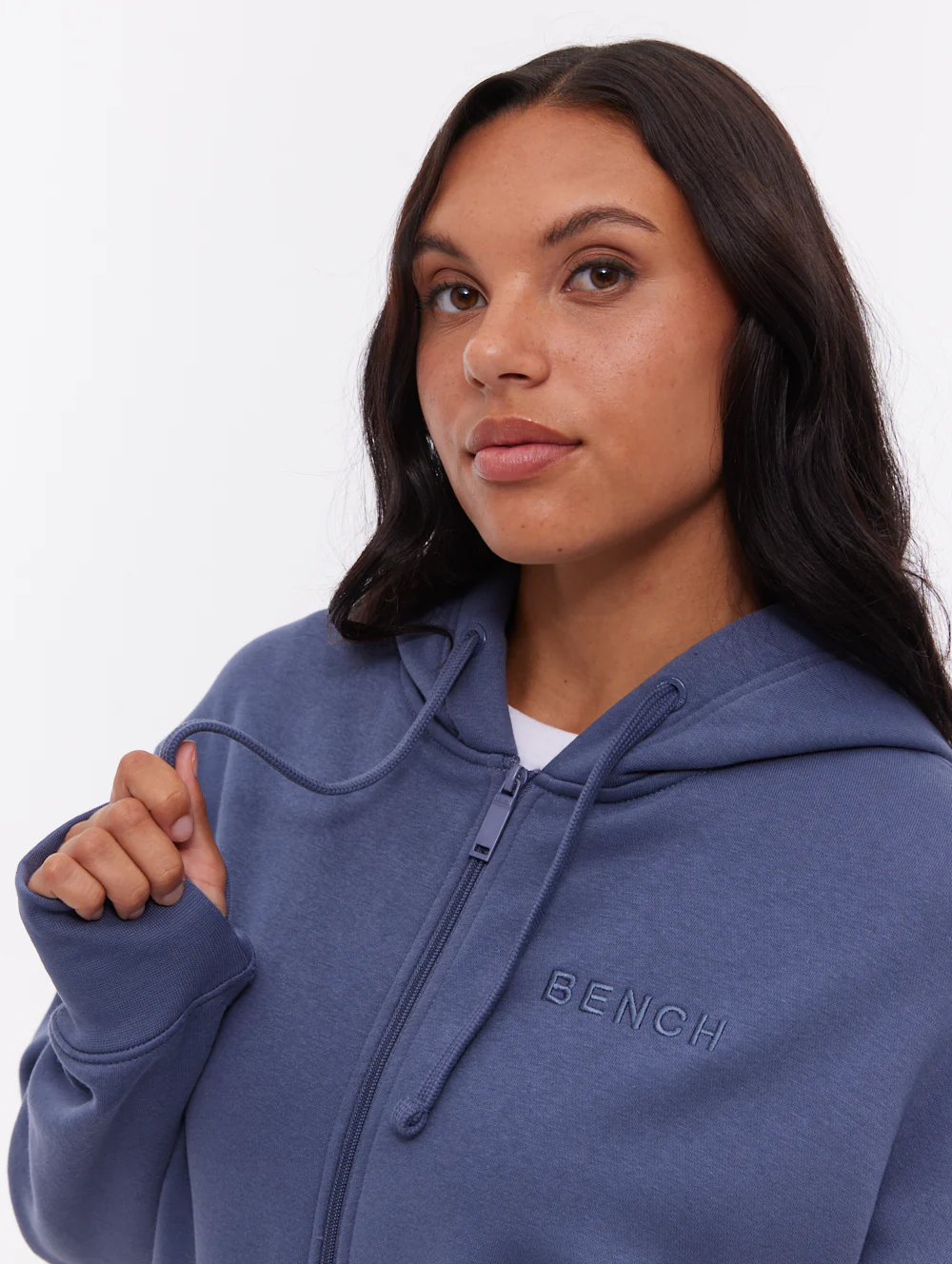 Temra Back Logo Zip-Up Hoodie - Blue - Image 3