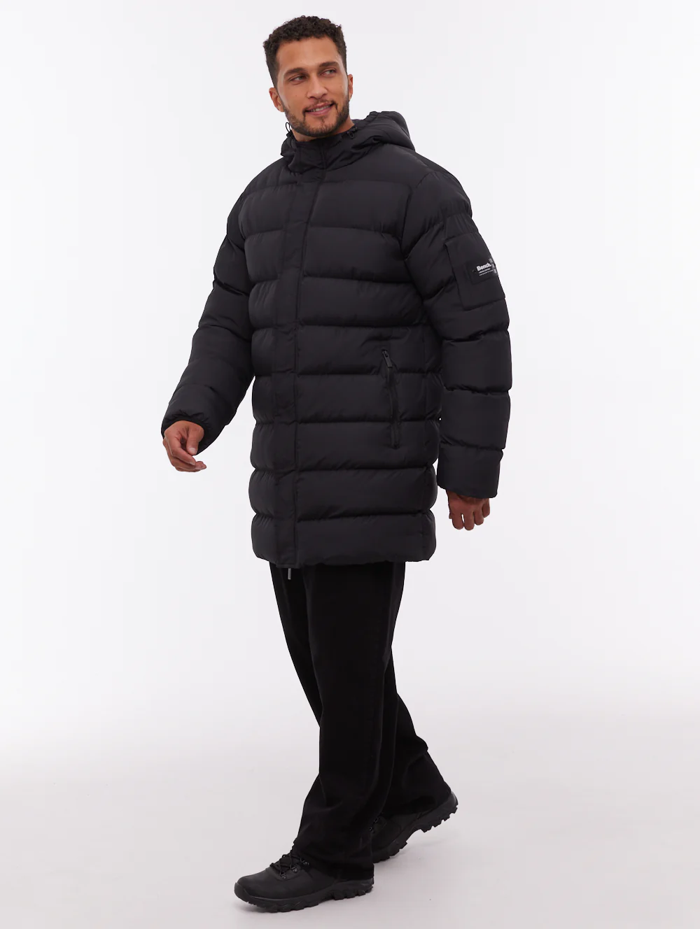 Texani Hooded Puffer Jacket - Black - Image 3
