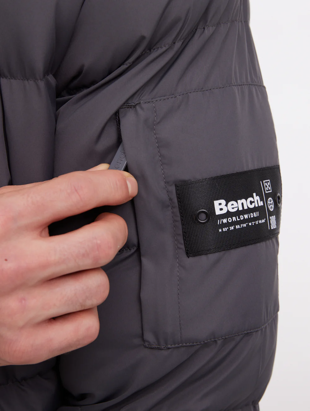 Texani Hooded Puffer Jacket - Grey - Image 5