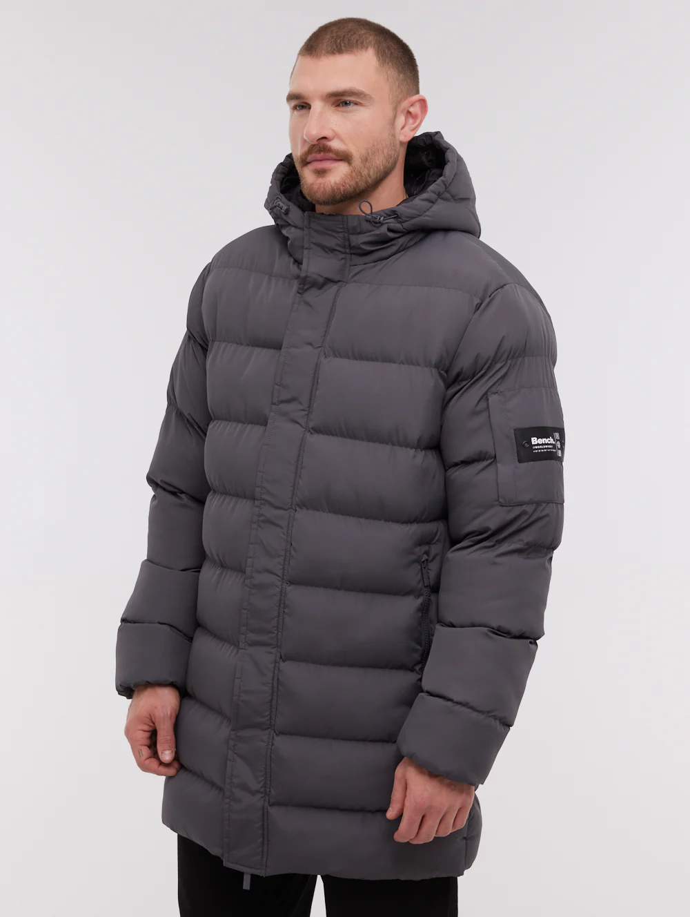 Texani Hooded Puffer Jacket - Grey - Image 7