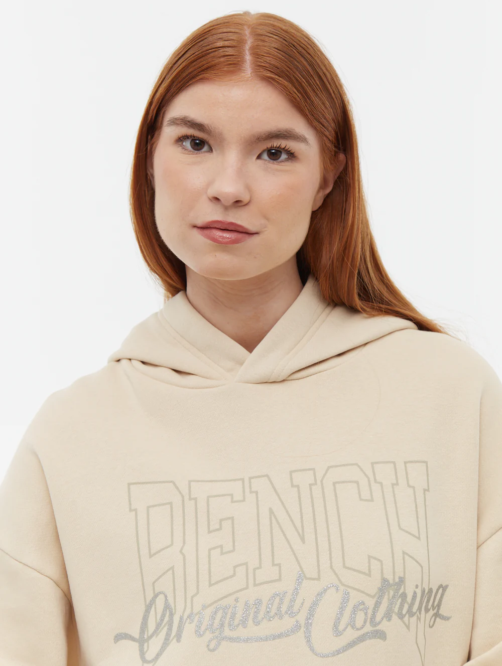 Theda Athletic Logo Oversize Hoodie - Beige - Image 3