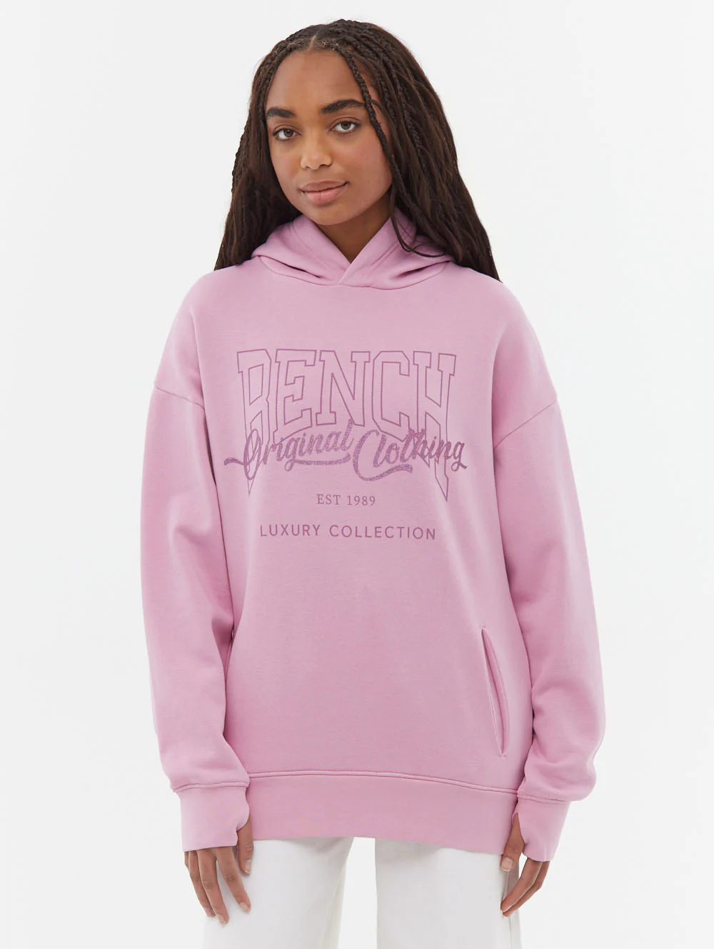 Theda Athletic Logo Oversize Hoodie - Pink