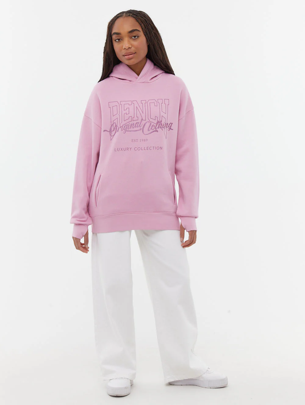 Theda Athletic Logo Oversize Hoodie - Pink - Image 2