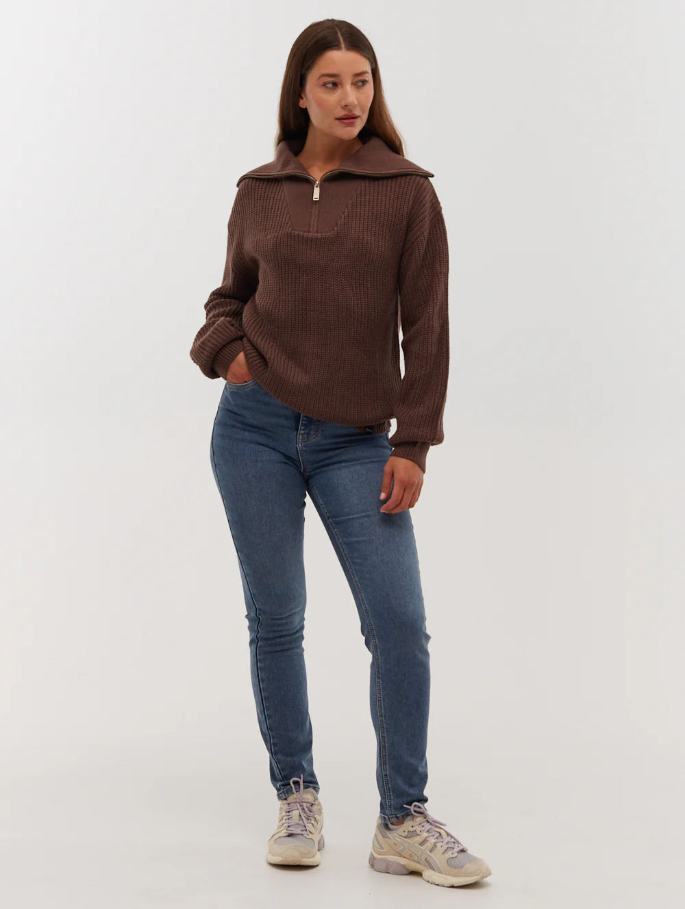 Thurynn Oversize Zippered Funnel Sweater - Image 5