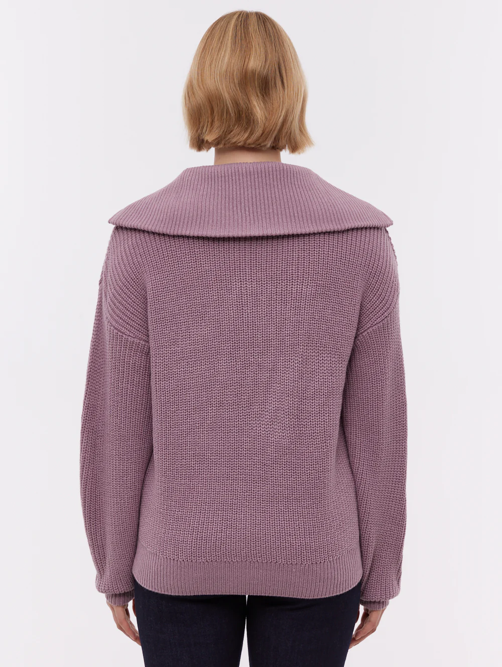 Thurynn Oversize Zippered Funnel Sweater - Purple - Image 3
