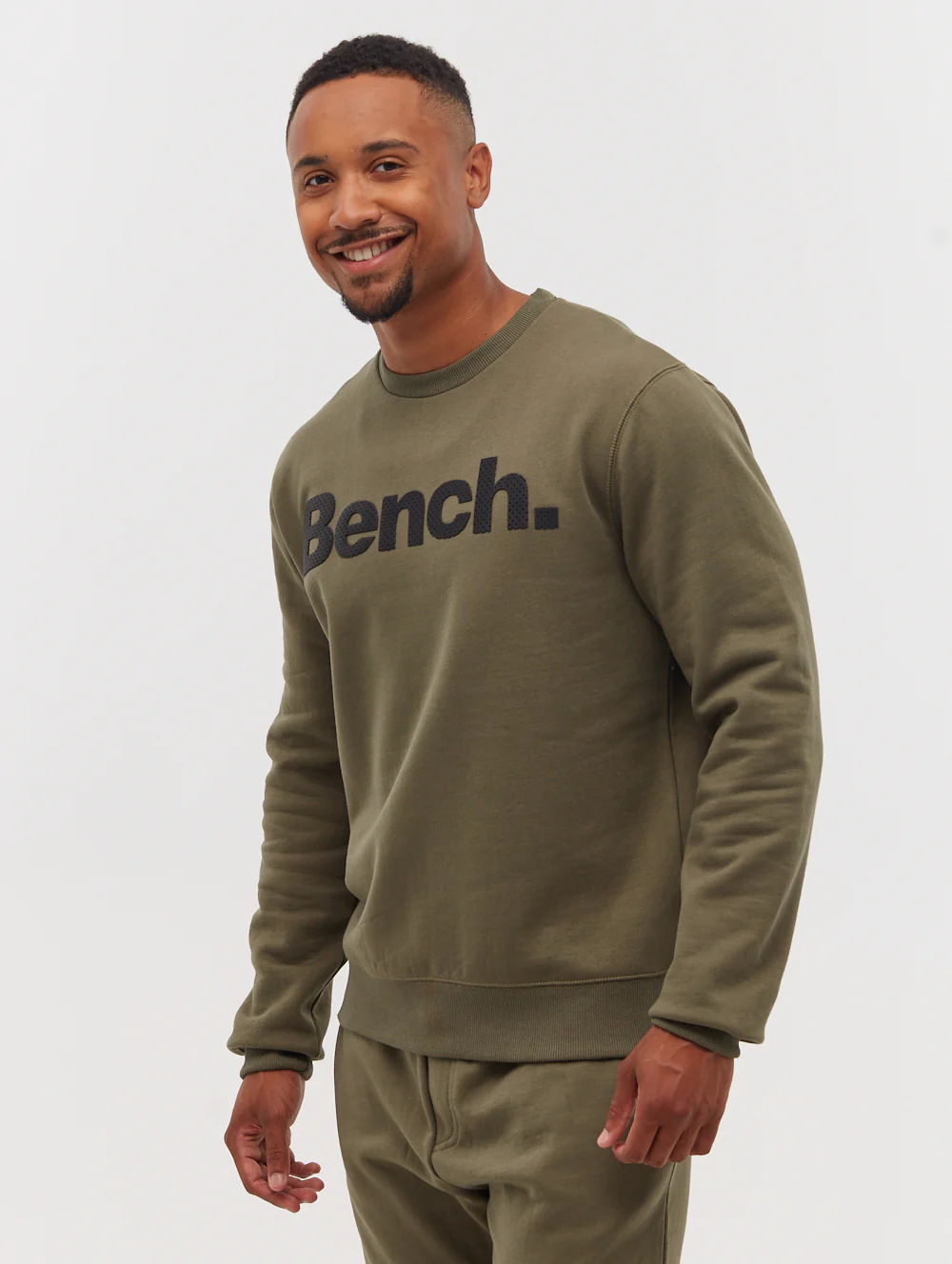Tipster Perforated Logo Crew Neck Sweatshirt - Green - Image 3