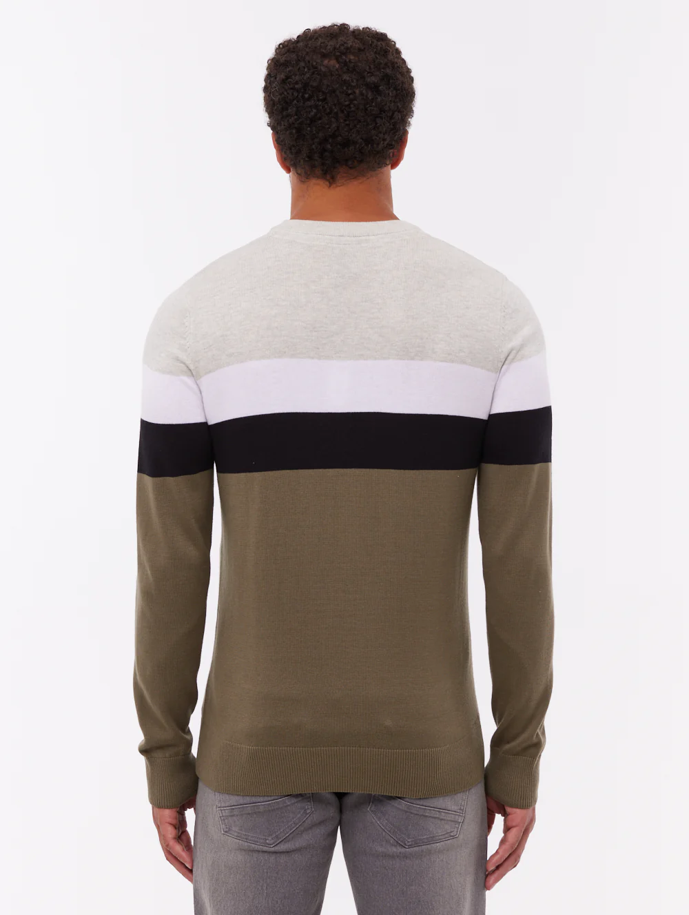 Toone Striped Crew Neck Sweater - Green - Image 3