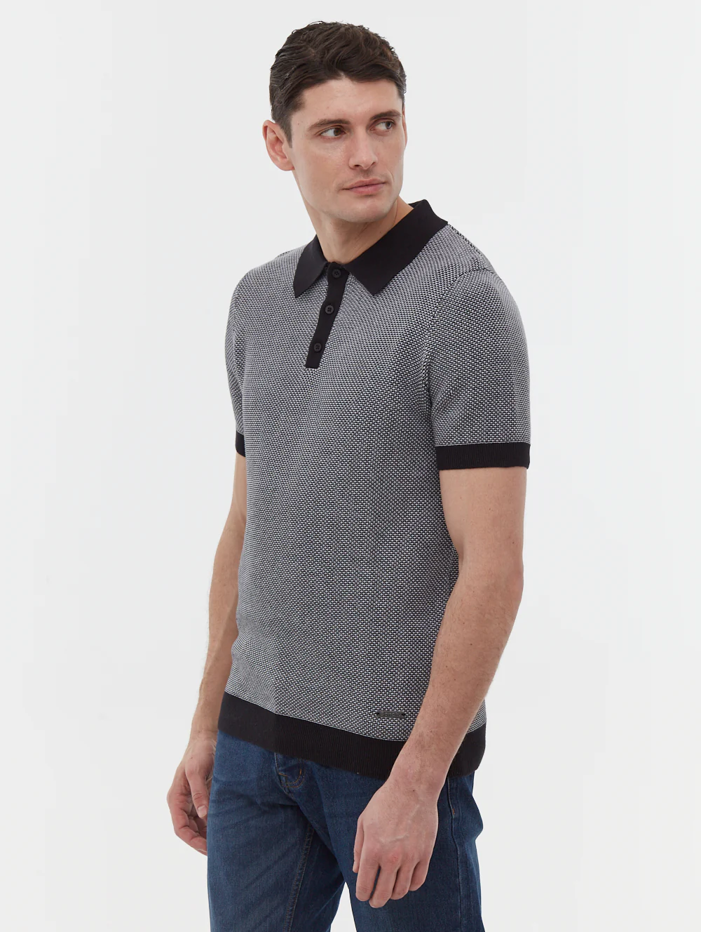 Totti Knit Polo Shirt - Black - Image 5
