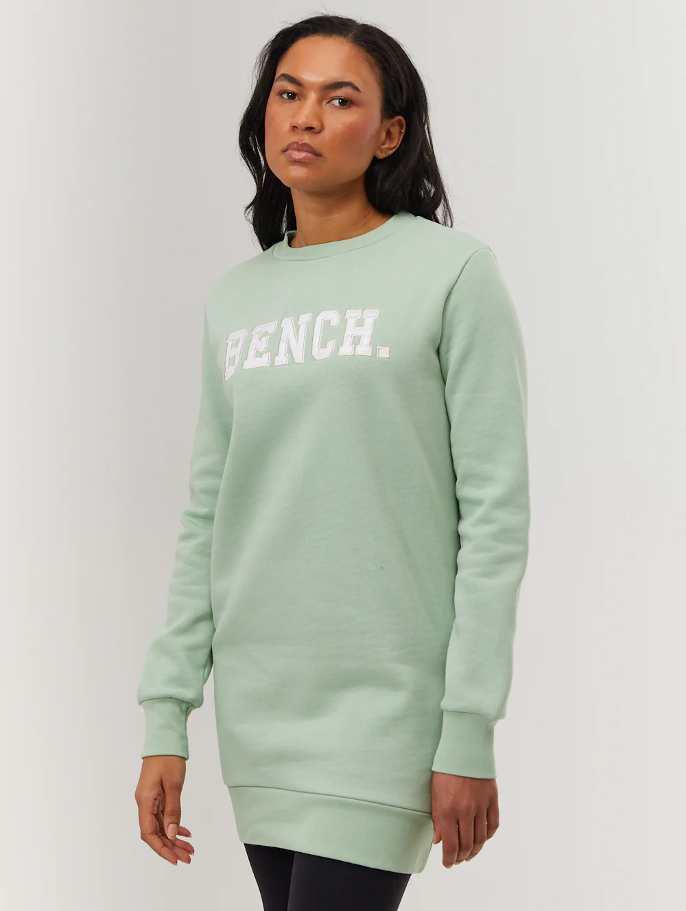 Urlenne Collegiate Logo Crew Neck Longline Sweatshirt - Green - Image 4
