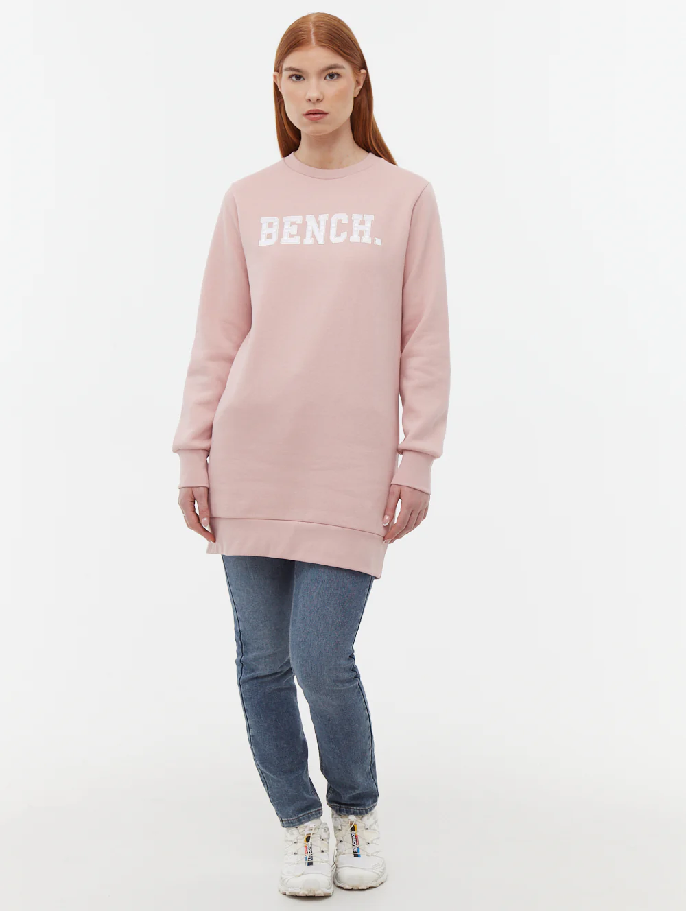 Urlenne Collegiate Logo Crew Neck Longline Sweatshirt - Pink - Image 2