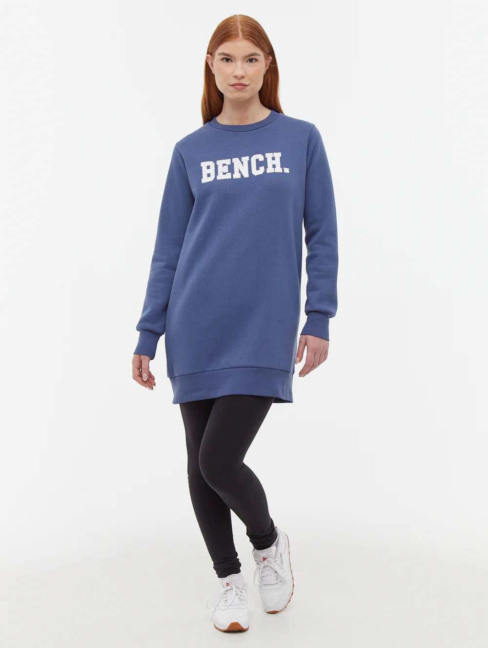 Urlenne Collegiate Logo Crew Neck Longline Sweatshirt - Blue - Image 2