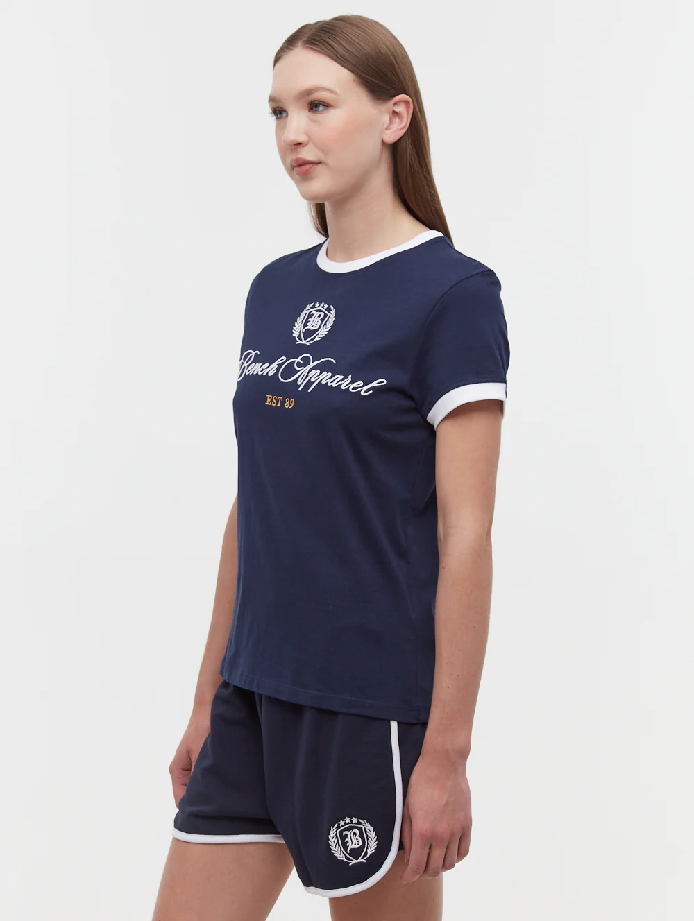 Vivica Embroidered Ringer T-Shirt - Blue - Image 4