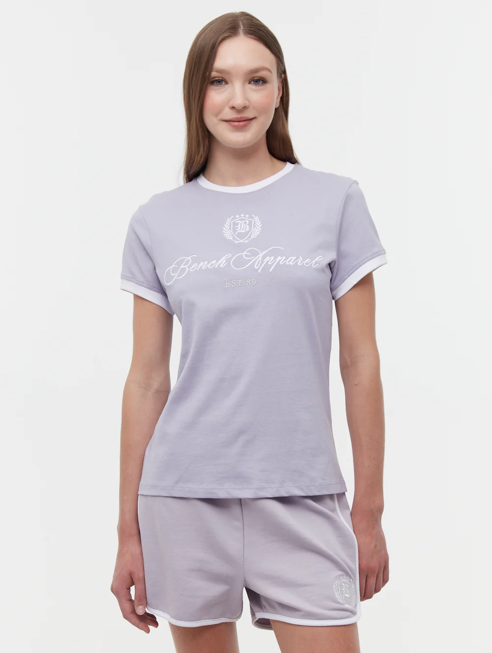 Vivica Embroidered Ringer T-Shirt - Purple