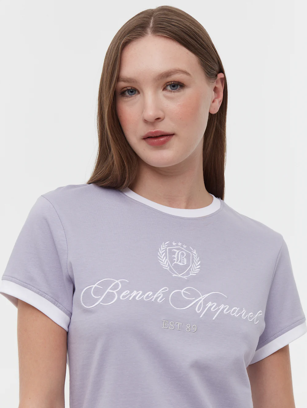 Vivica Embroidered Ringer T-Shirt - Purple - Image 3