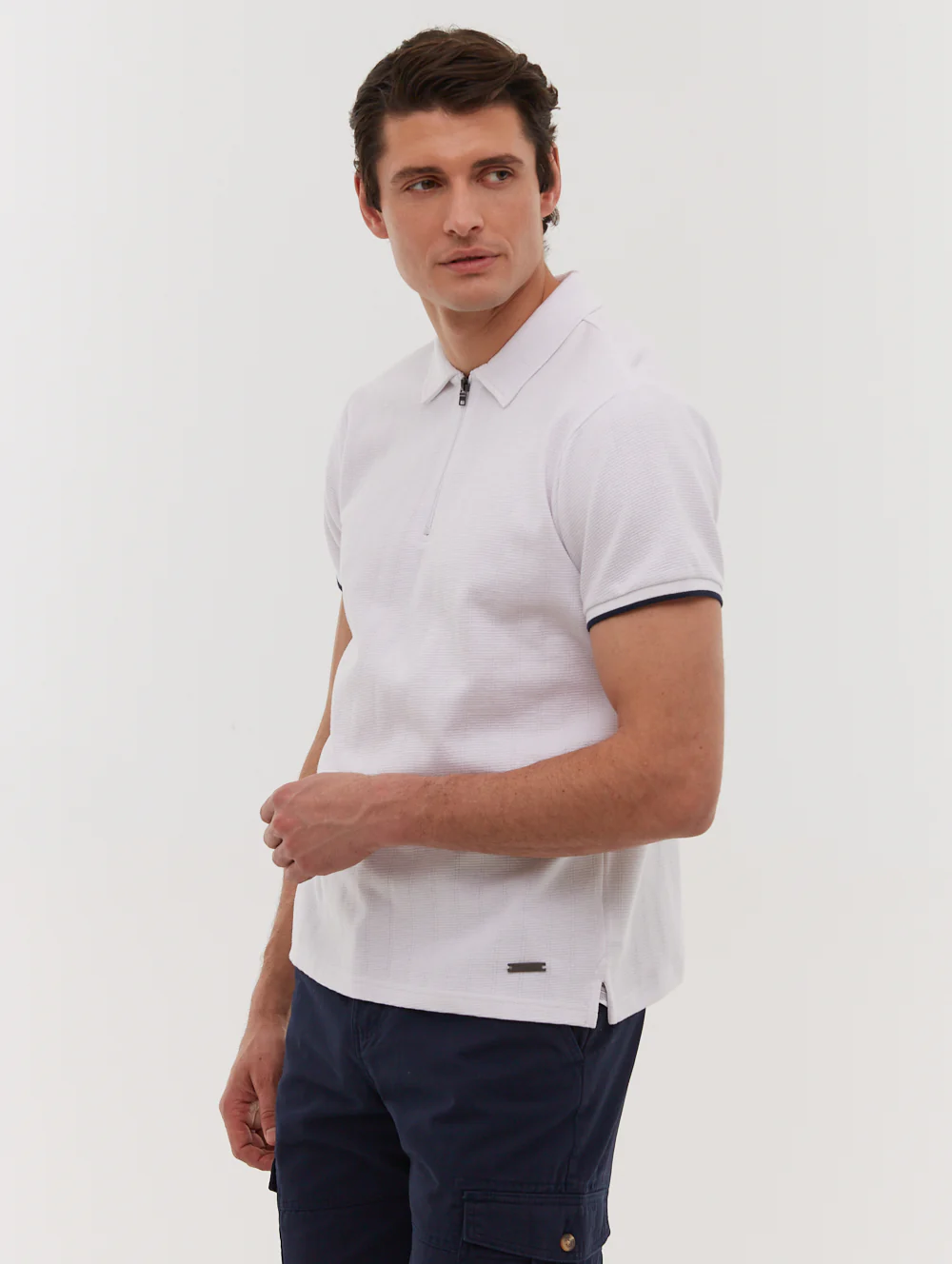 Zanza Knit Polo Shirt - White - Image 4