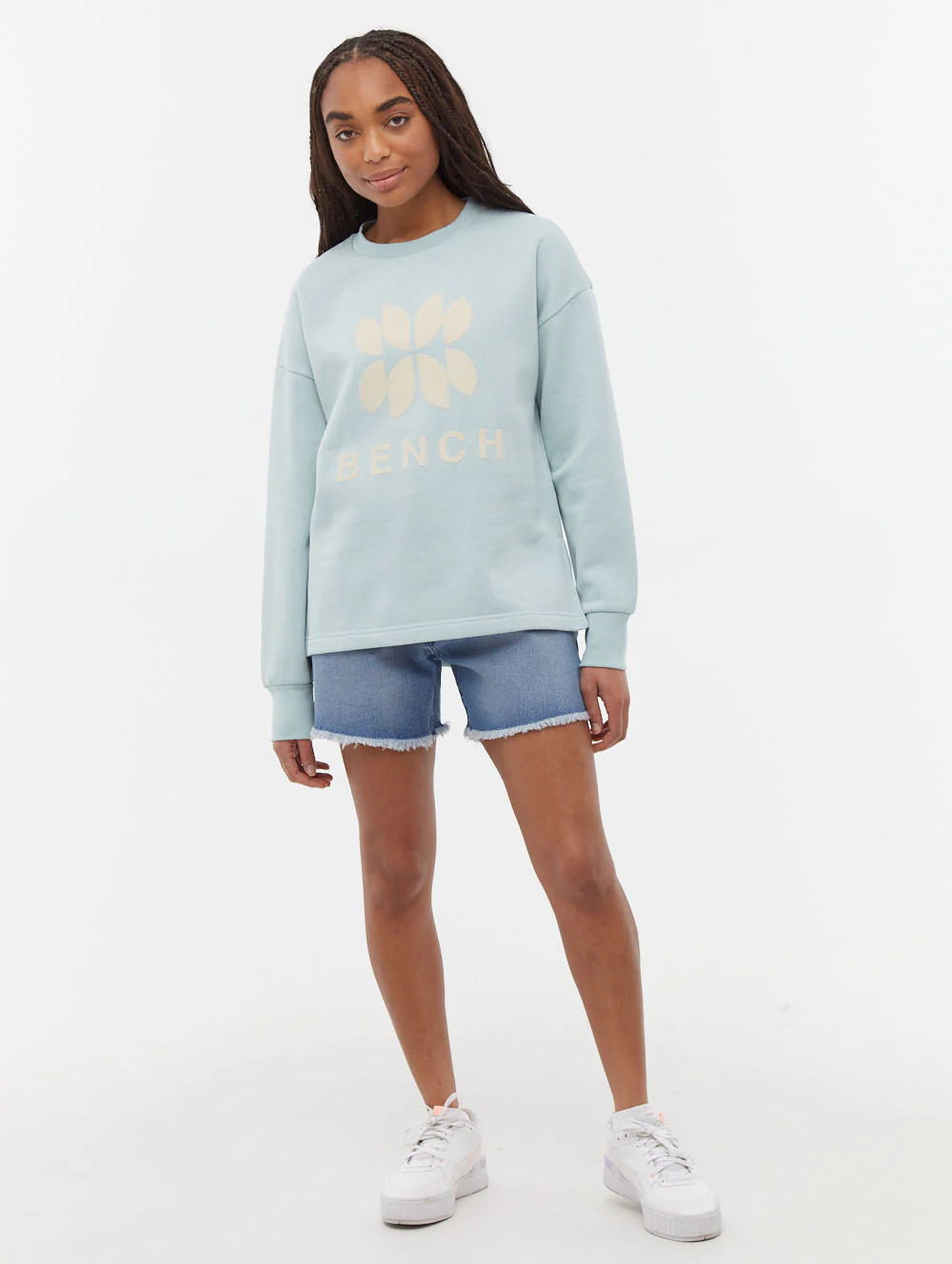 Zie Graphic Crew Neck Sweatshirt - Aqua - Image 2