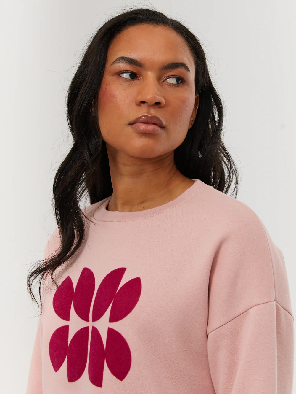Zie Graphic Crew Neck Sweatshirt - Pink - Image 3