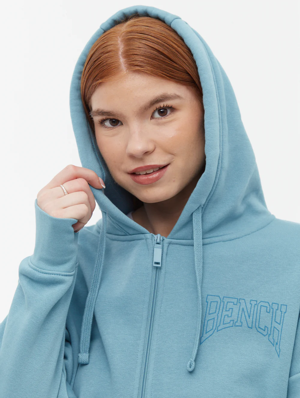 Zira Athletic Logo Zip-Up Hoodie - Blue - Image 4